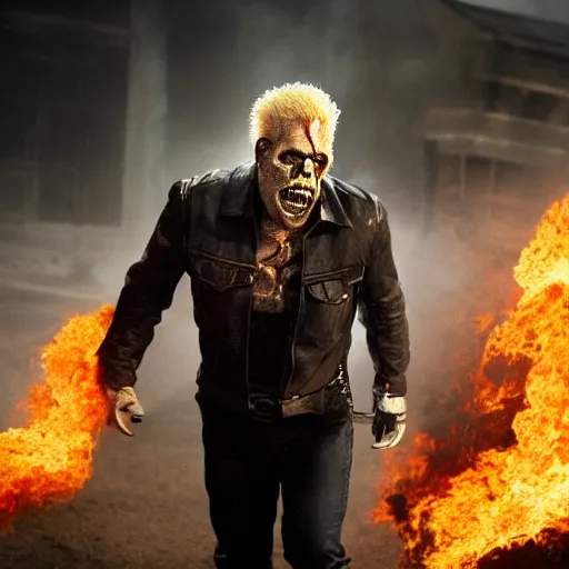 Prompt: Ron Perlman As Ghostrider hyper realistic 4K quality