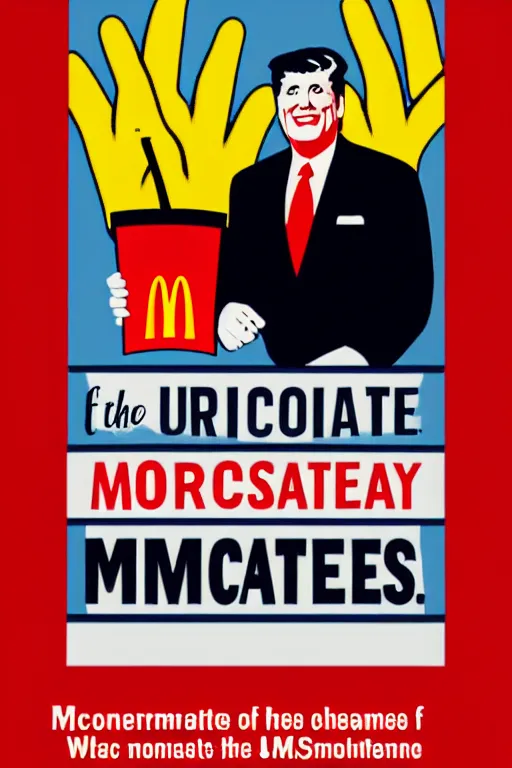 Prompt: official mcportrait of the mcpresident of the united mcstates of mcdonalds, mcdonalds - style government propaganda