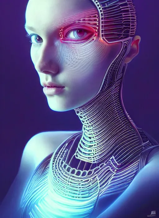 Image similar to a highly detailed long shot photo of intricate female face portrait, futurism, rococo, cyber neon lighting, detailed futuristic fibonacci jewelry, profile posing, hyper photorealistic, crispy quality, digital photography, trending in pinterest, cinematic, 4 k ultra hd, art by pascal blanche, art by greg rutkowski, art by artgerm,
