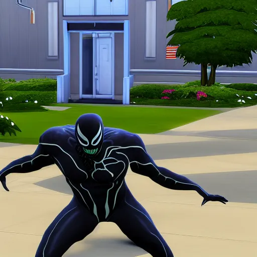 Prompt: Venom in the Sims 4