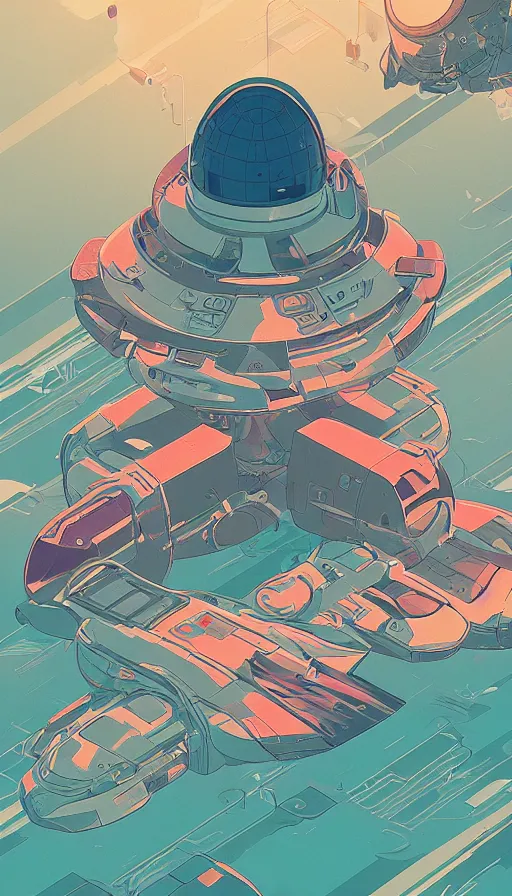 Image similar to spaceship emergency escape pods launch bay, sharp focus, james gilleard, moebius, print, risograph, cinematic, game art