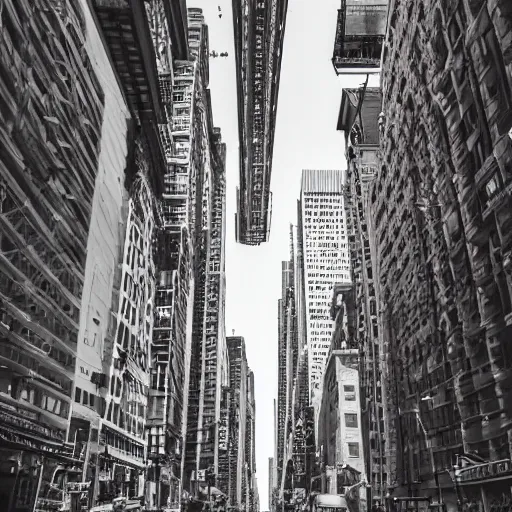 Image similar to an ant's POV of a new york city street