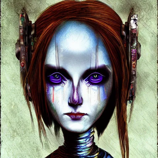 Prompt: a cyberpunk witch painted by leonardo da vinci, tim burton, digital art