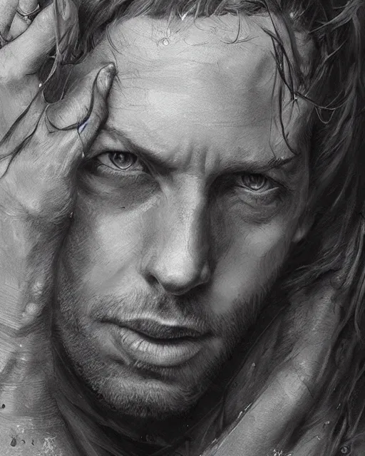 Prompt: chris martin, hyper realistic face, beautiful eyes, fantasy art, in the style of greg rutkowski, intricate, hyper detailed, smooth