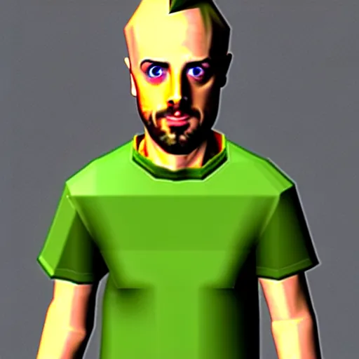 Image similar to jessie pinkman making meth, nintendo 6 4 screenshot, low poly, aliased