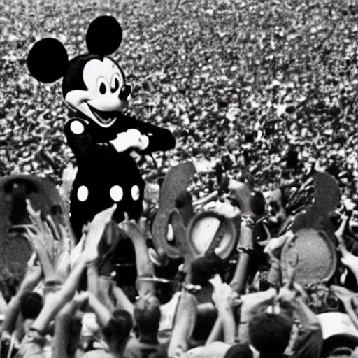 Image similar to mickey mouse performing at woodstock