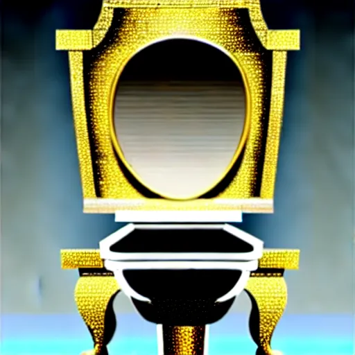 Image similar to a toilet made from solid gold. highly detailed, ornate, photorealistic