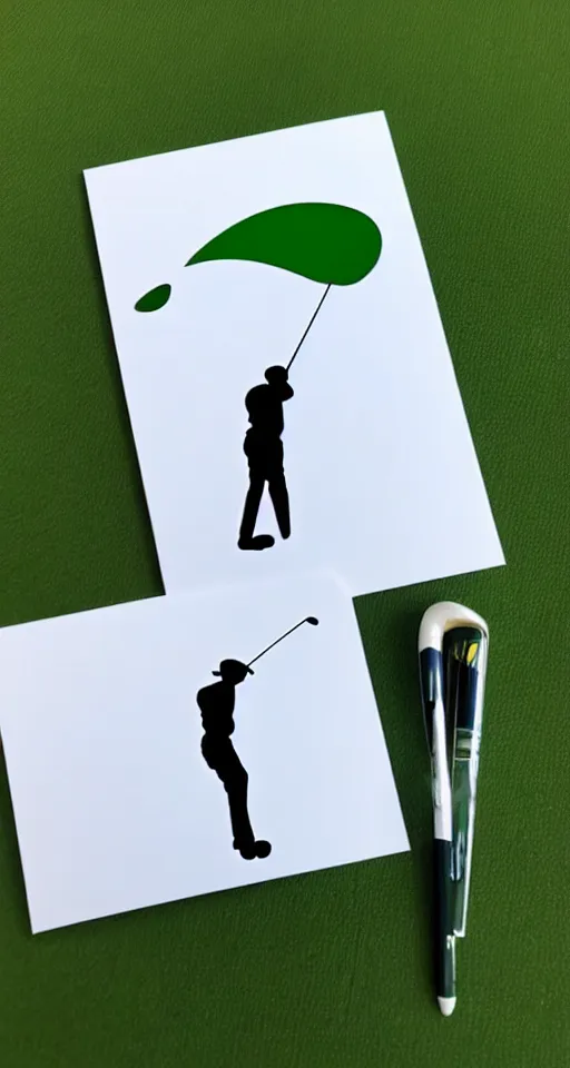 Prompt: a beautiful graphic design, simple, a golf themed greeting card that says,