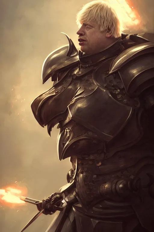 Prompt: boris johnson with an eyepatch wearing armour, anatomy, bathed in light, highly detailed, photorealistic, artstation, smooth, sharp focus, illustration, unreal engine 5, 8 k, art by artgerm and greg rutkowski and edgar maxence