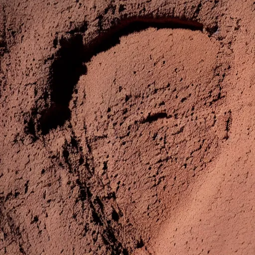 Image similar to faint virgin mary face outline in mars soil