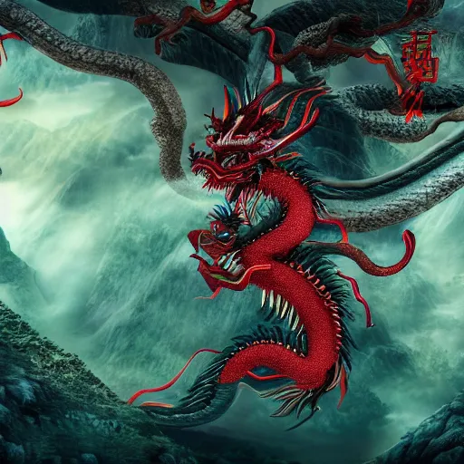 Prompt: Chinese dragon wraps around the tree of life, cinematic, 4k,