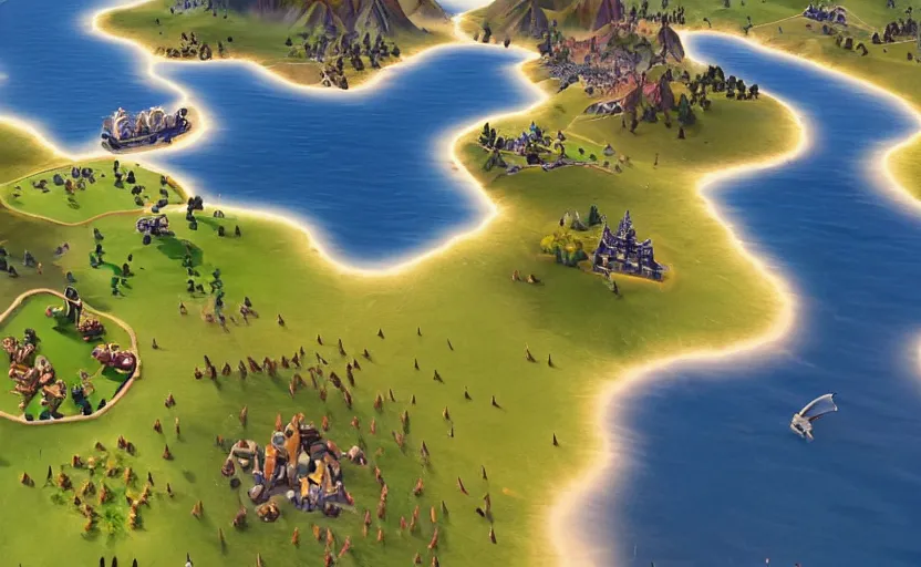 Image similar to “screen shot of civilization 6”