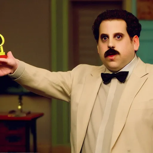 Image similar to jonah hill as borat in borat, 8k resolution, full HD, cinematic lighting, award winning, anatomically correct