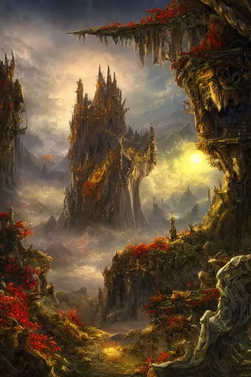 Image similar to fantastic fantasy landscape