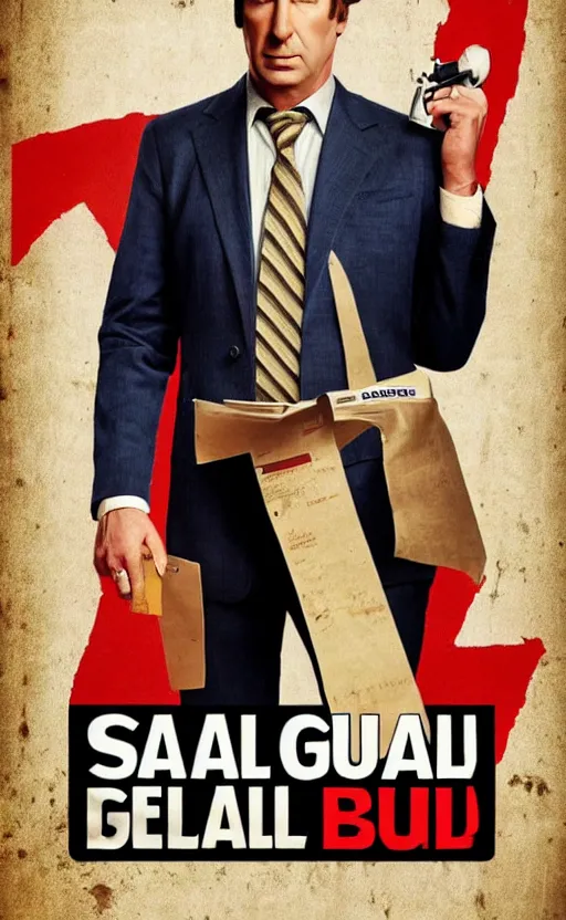 Image similar to saul goodman, poster of better call saul, vintage