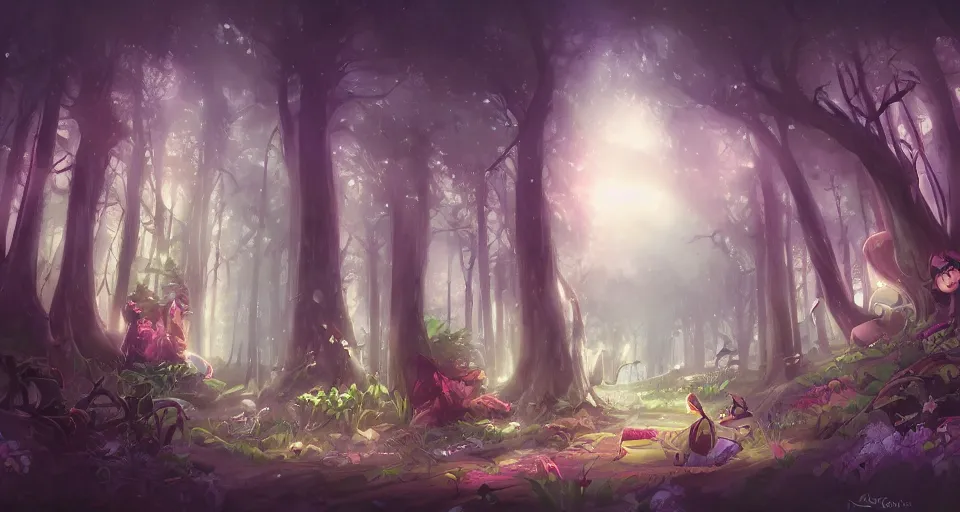 Image similar to Enchanted and magic forest, by ROSS tran