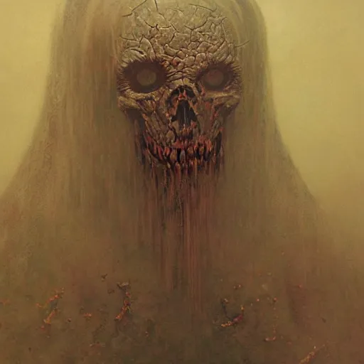 Image similar to warhammer 40k occult necromancer by Beksinski, high detail hyperrealistic