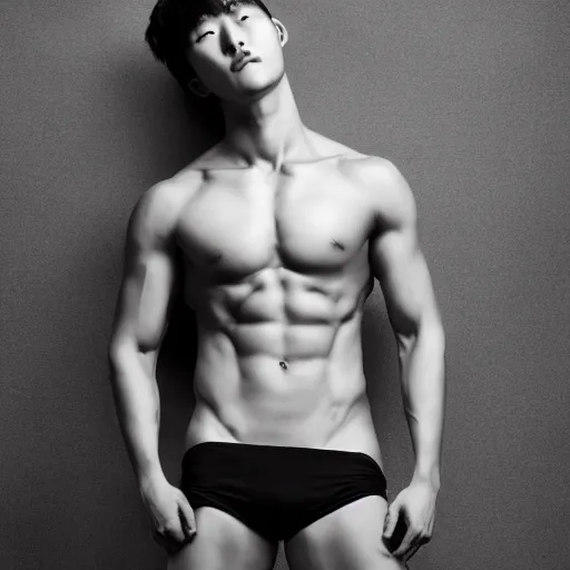 Prompt: korean male model, muscular, studio photograph
