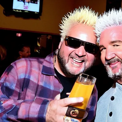 Image similar to betty white drinking white claw with guy fieri