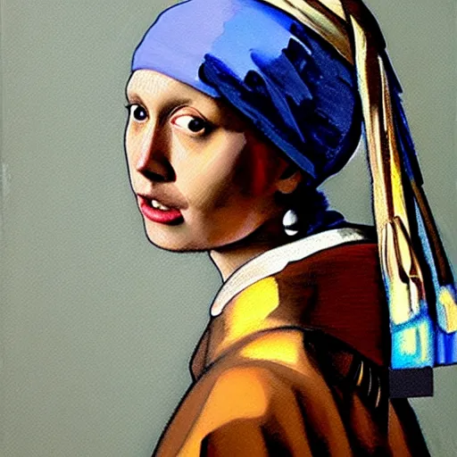 Prompt: greg manchess portrait painting of the boy with the pearl earring with the face of elon musk, medium shot, asymmetrical, profile picture, organic painting, sunny day, matte painting, bold shapes, hard edges, street art, trending on artstation, by huang guangjian and gil elvgren and gerald brom