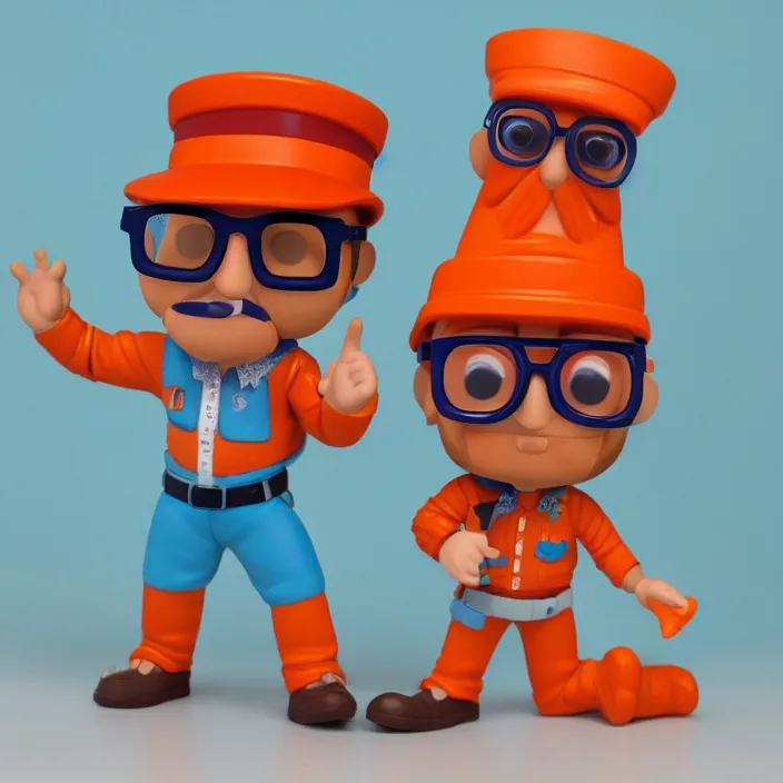 Image similar to Blippi, A funko pop of Blippi, figurine, detailed product photo