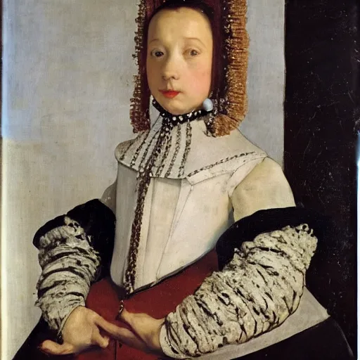Prompt: woman made of cookies painted by velazquez