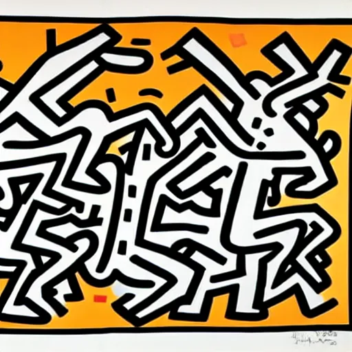 Image similar to Vietnamese wilderness by Keith Haring.