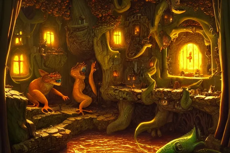 Image similar to an elaborate and detailed scene from salamandastron by brian jacques, detailed, fantasy concept art, cinematic lighting, beautiful