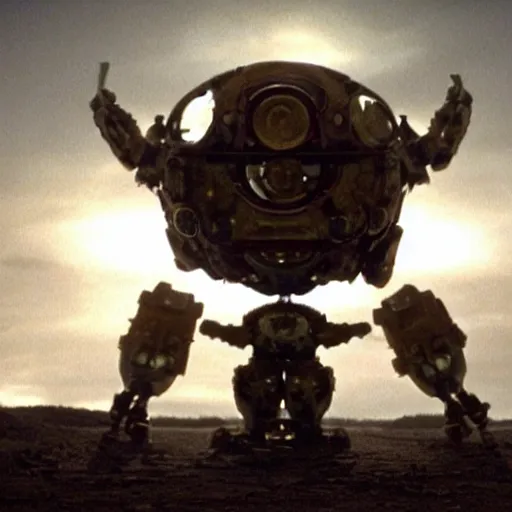 Image similar to movie still of robot sun energy, cinematic composition, cinematic light, criterion collection, by guillermo del toro