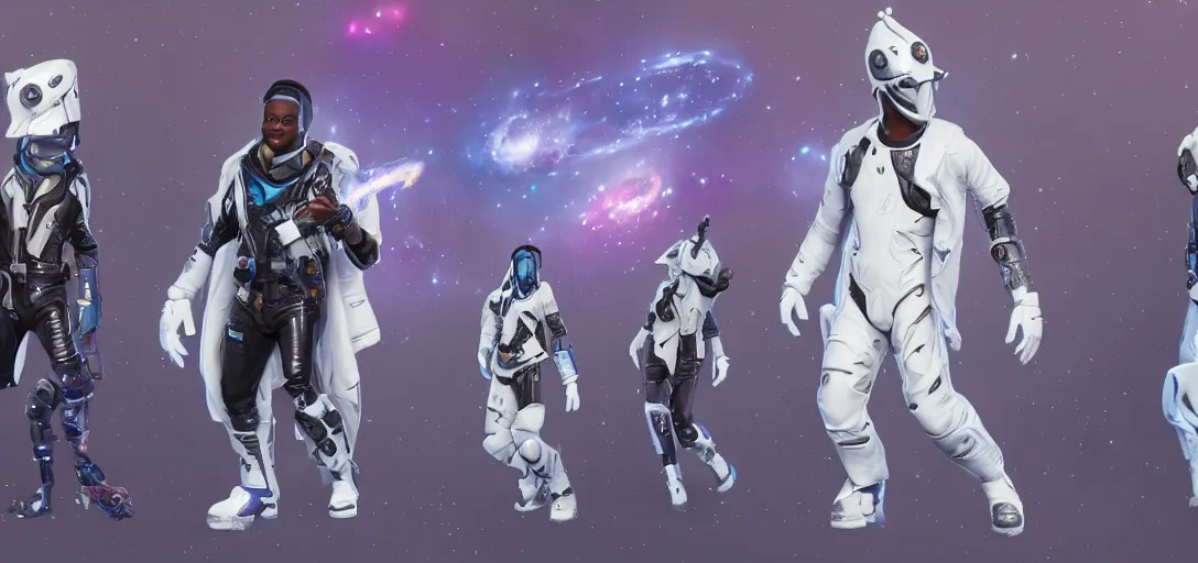 Image similar to character sheet concept art of a galaxy from fortnite wearing a white tuxedo, realistic, hyperrealistic, photographic, costume, wlop, dan mumford, greg rutkowski, high detail, octane render, alexander mcqueen, james gurney, james jean, mucha, photo, 8 k, intricate