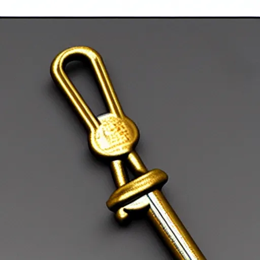 Image similar to a metal key for the cage, 3d