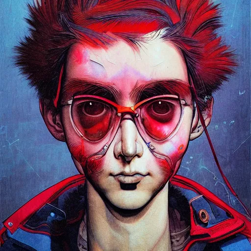 Image similar to prompt : soviet punk portrait soft light painted by james jean and katsuhiro otomo and erik jones, inspired by akira anime, smooth face feature, intricate oil painting, high detail illustration, sharp high detail, manga and anime 1 9 9 9