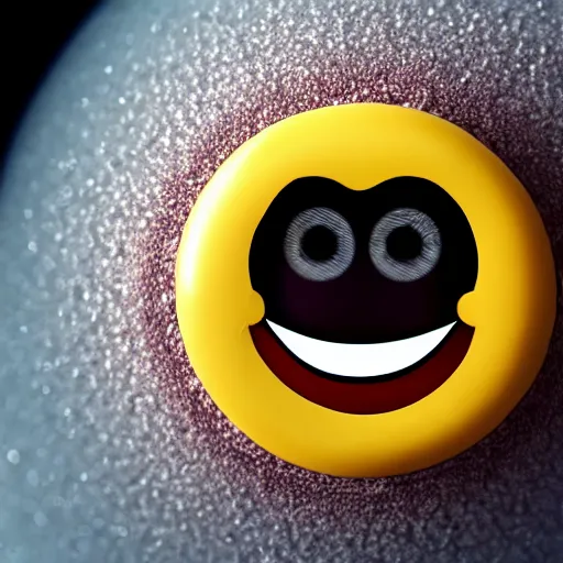 Image similar to smiling emoji under an electron microscope