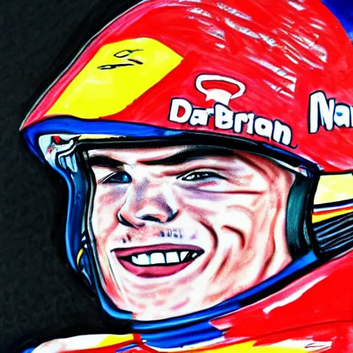 Prompt: a badly drawn picture of max verstappen, caricature, funny, crayon art, bad, beginner art