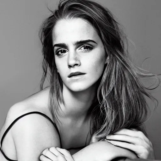 Image similar to a beautiful close - up shot of emma watson, beautiful soft light failling on her face, studio photography by annie leibovitz