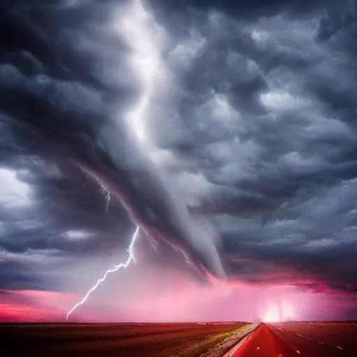 Image similar to amazing photo of a tornado, digital art, beautiful dramatic lighting