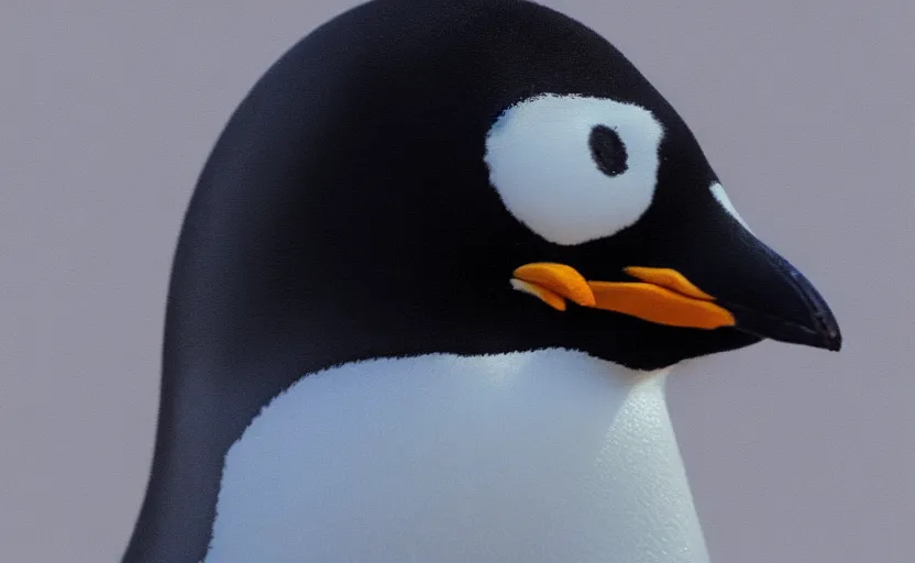 Image similar to a mugshot of an penguin, portrait, 8 k