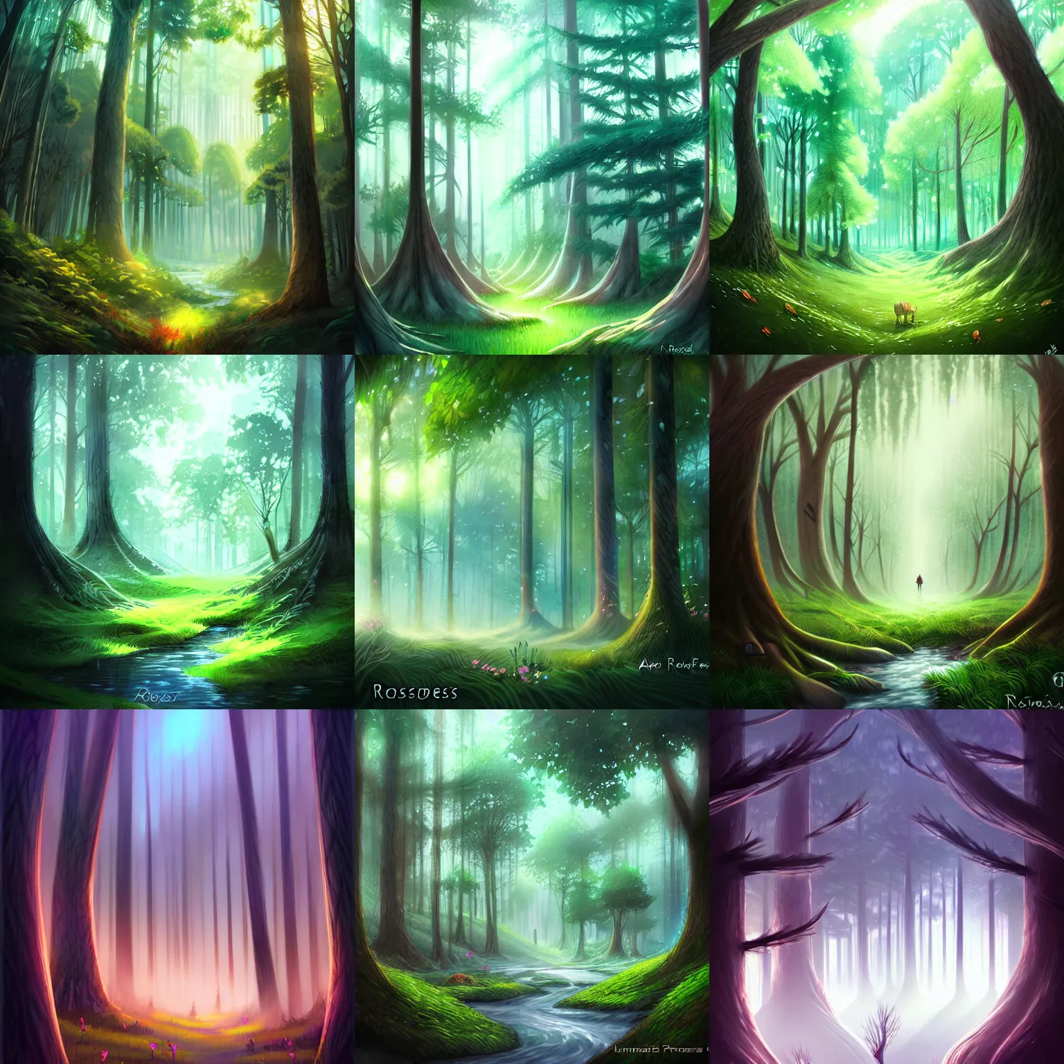 Prompt: a forest by rossdraws