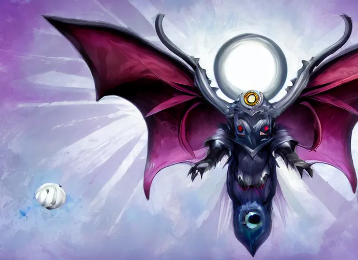 Prompt: champion splashart of bat winged flying eyeball