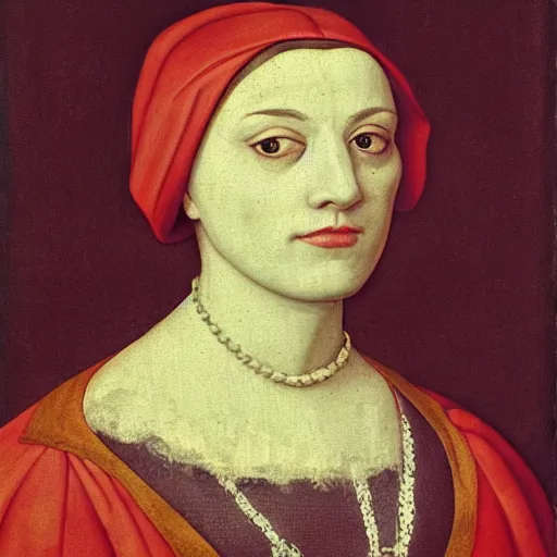 Prompt: a renaissance style portrait painting of Ghostface