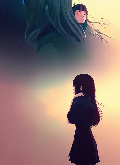 Prompt: portrait of a girl by ilya kuvshinov, cloudy sky background lush landscape ln illustration concept art lotr anime key visual portrait long flowing hair fine detail delicate features gapmoe kuudere trending pixiv by victo ngai fanbox by greg rutkowski makoto shinkai takashi takeuchi studio ghibli