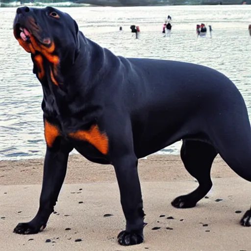 Prompt: Rottweiler whale hybrid