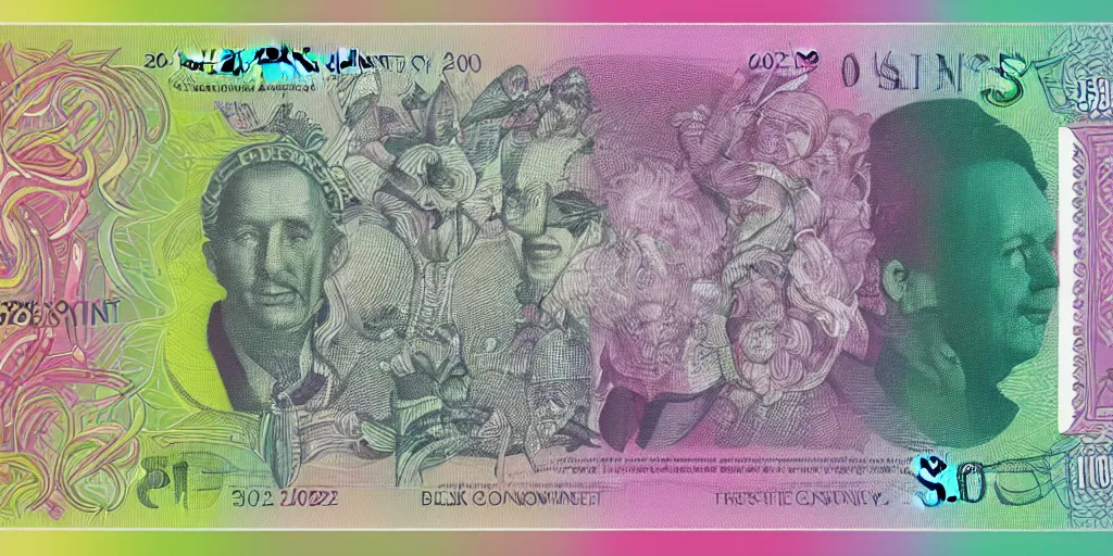 Image similar to concept design of british £ 5 0 note for the year 2 0 3 3