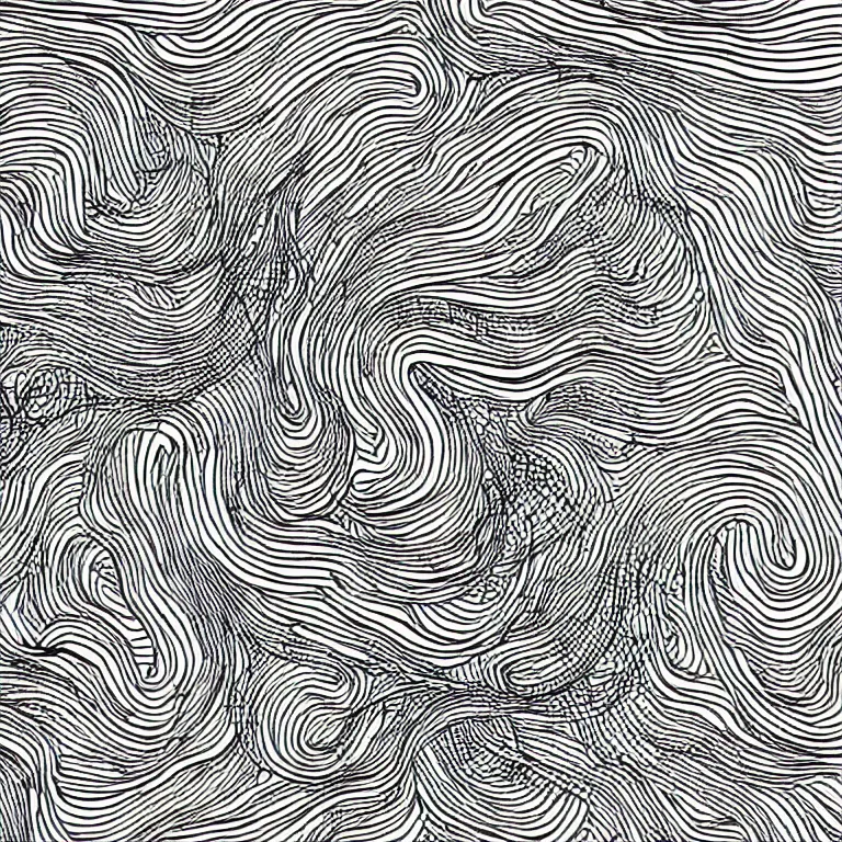 Image similar to a pen and ink generative line - art drawing. clean lines, mm, svg. elegantly flowing