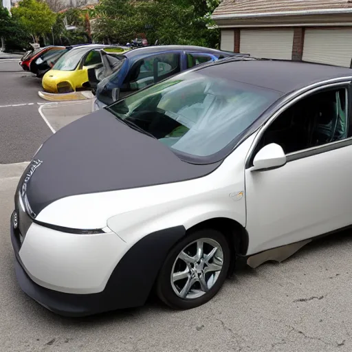 Prompt: a car with a chimney on it