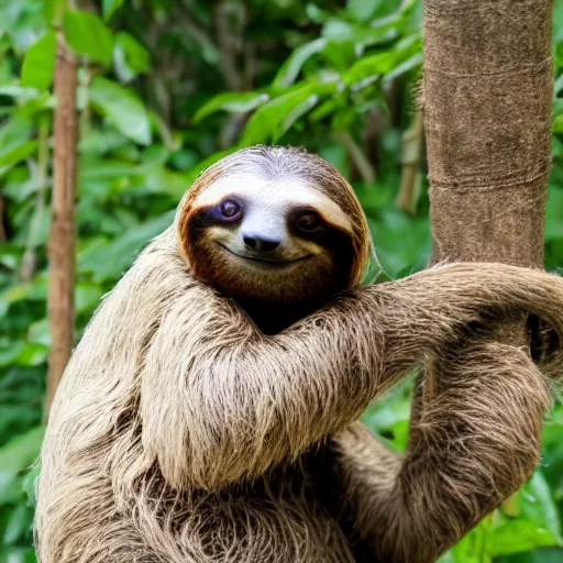 Prompt: sloth drinking tea