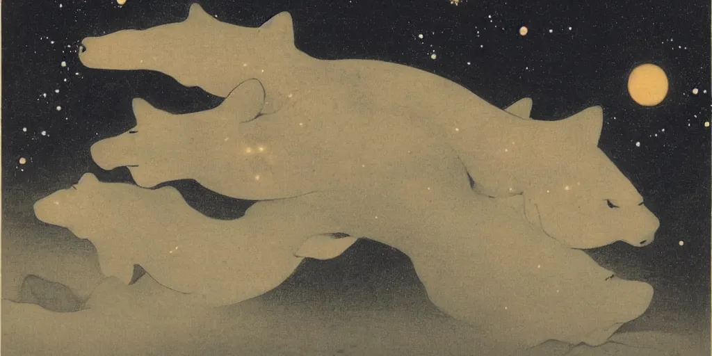 Image similar to constellations by ohara koson, 1 9 1 0