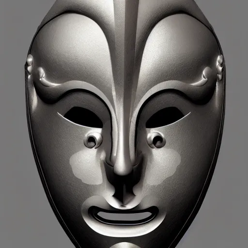 Image similar to venetian bauta mask, futuristic, houdini render