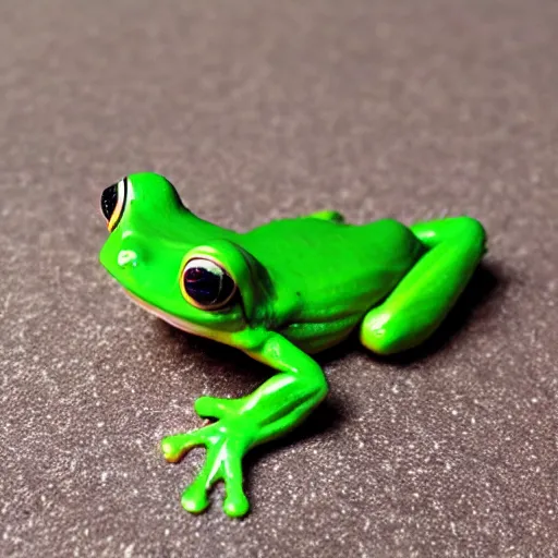 Prompt: a really little frog