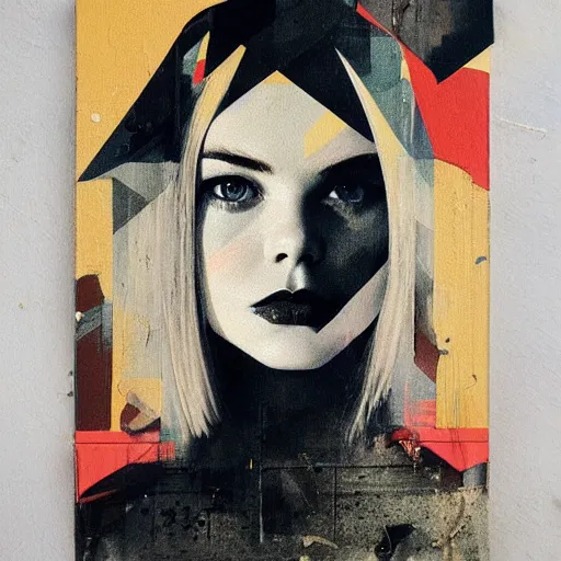 Prompt: Elle Fanning at Normandy D-day picture by Sachin Teng, asymmetrical, dark vibes, Realistic Painting , Organic painting, Matte Painting, geometric shapes, hard edges, graffiti, street art:2 by Sachin Teng:4
